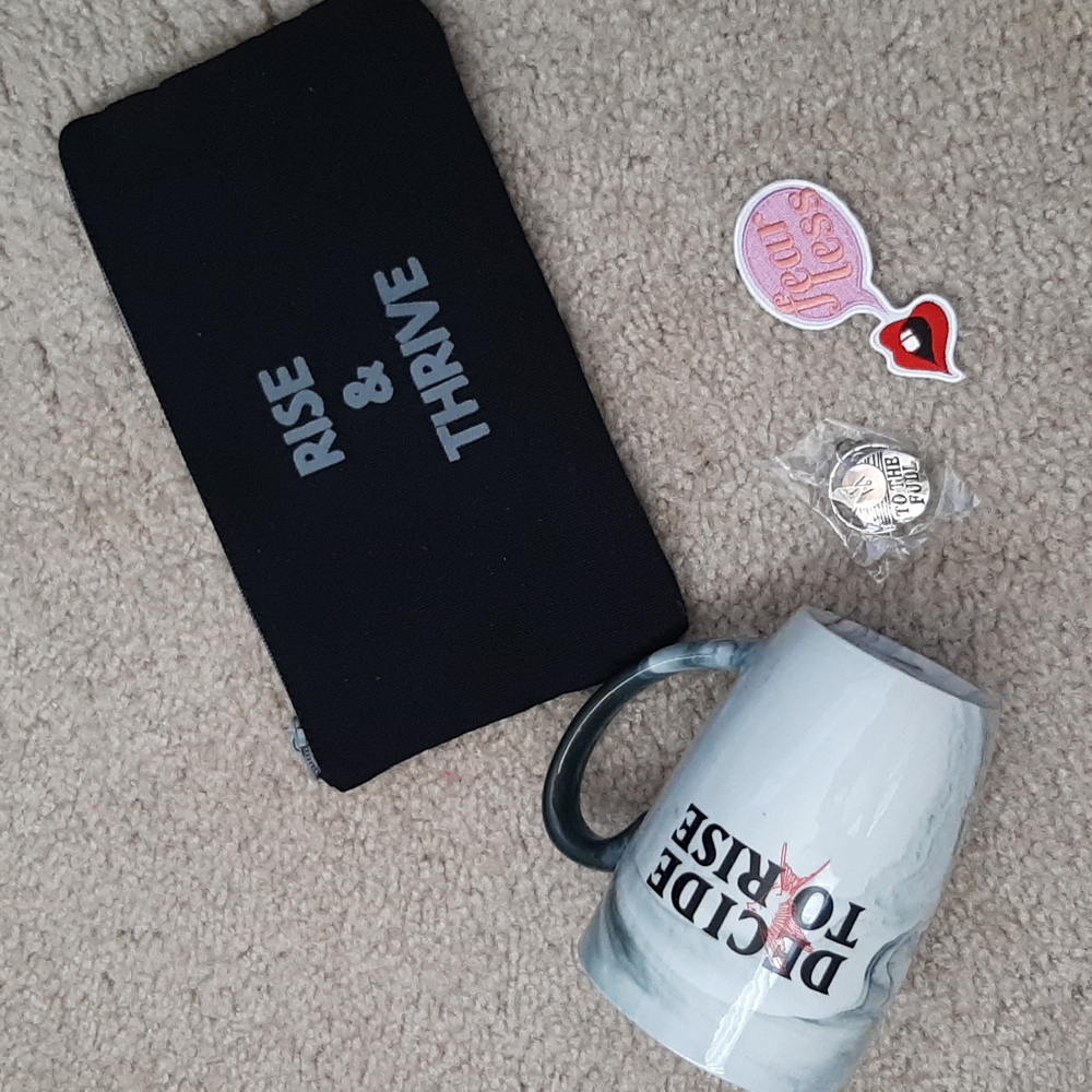 key chain, iron on patch, pencil case, mug